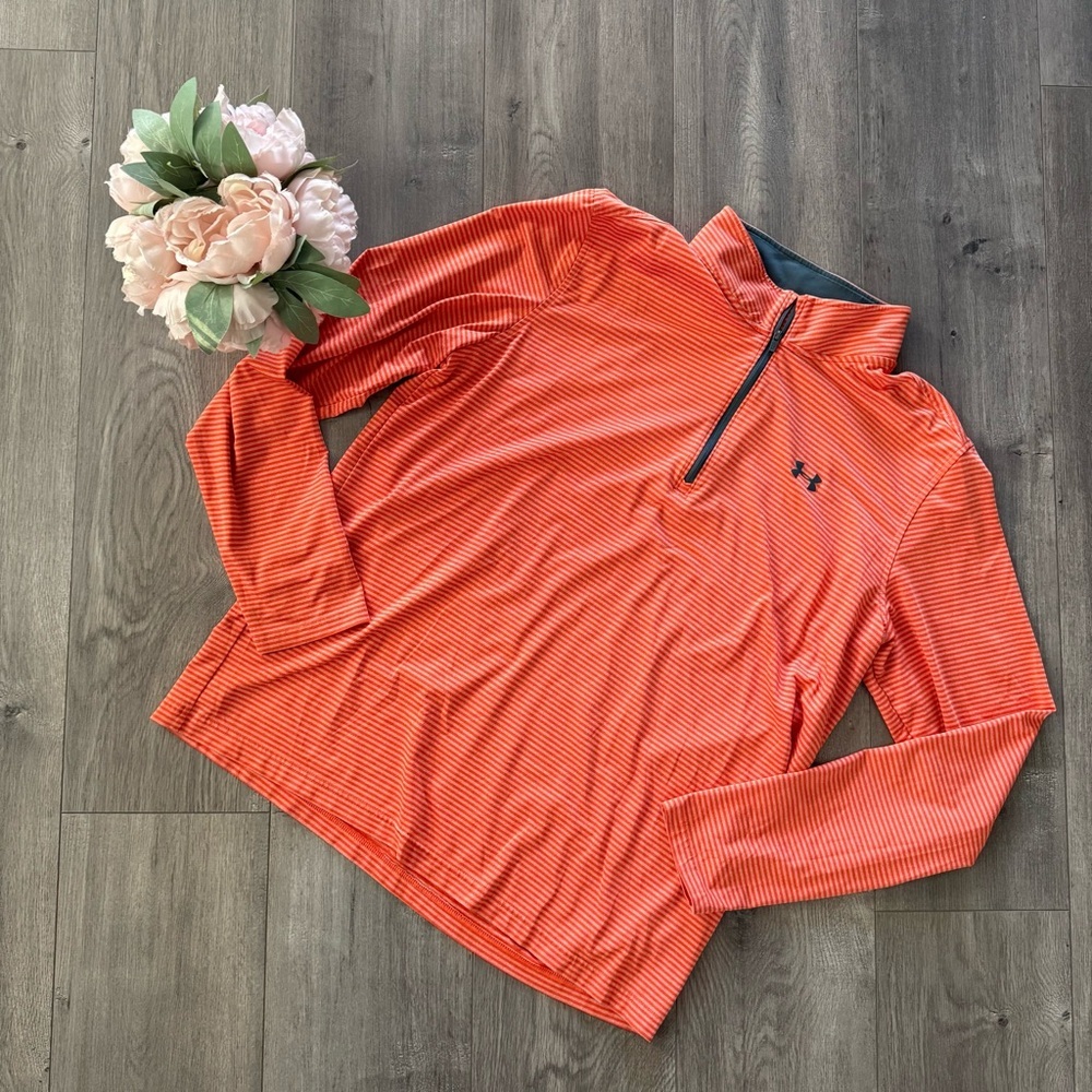Men's Under Armour Orange‎ Stripe Quarter Zip